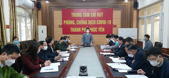 Phó Chủ tịch UBND tỉnh Vũ Chí Giang kiểm tra công tác phòng chống dịch tại thành phố Phúc Yên và huyện Bình Xuyên